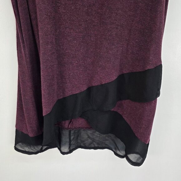 Vanity Tank Top Womens Size L Plum Purple Sleeveless Asymmetric Hem Scoop Neck - Picture 6 of 12